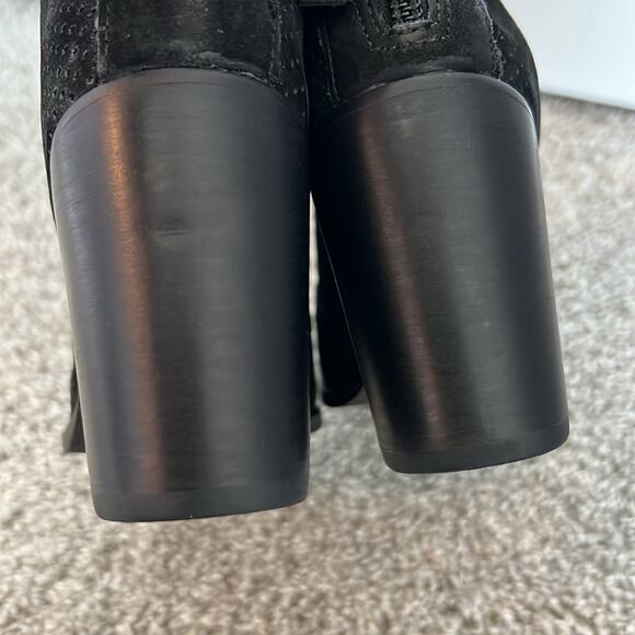 CHOCOLAT BLU Black Suede Ankle Boots Bootie back zipper 36 6 Nubuck Leather NEW - Picture 15 of 16